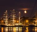 Riga harbour by night